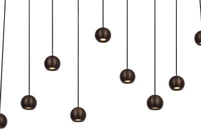Lucide MONTANA - Pendant light - LED Dim. - CCT - 13x5,7W 2700K/4000K - Suitable for double-height spaces and high ceiling - Coffee - Premium